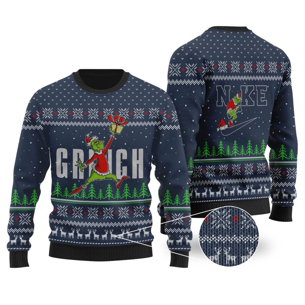 NWOT. Nike Grinch Navy Ugly Christmas Sweater